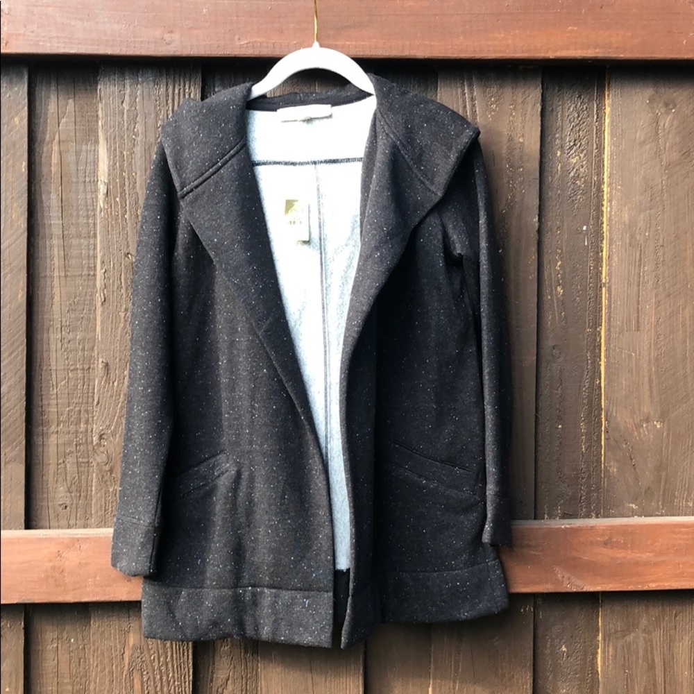 NWT - Loft Speckled Open Hooded Jacket
